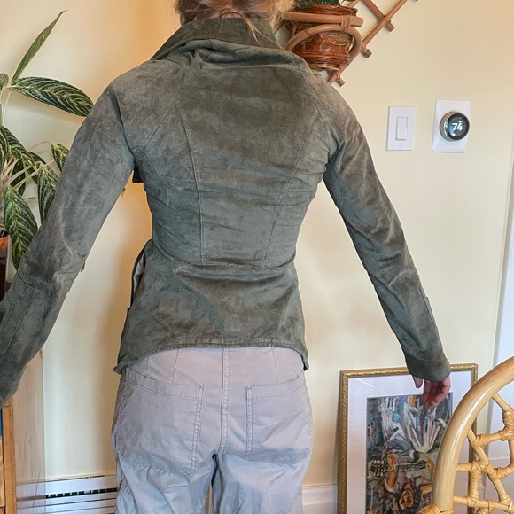 L.A.M.B. Suede & Silk Jacket Fall Green - Picture 7 of 10